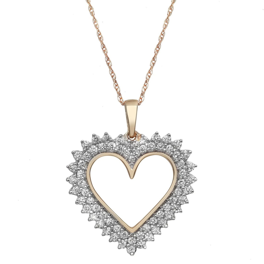 Rachel Koen 0.50ct Diamond Heart Pendant Necklace 14K Yellow Gold (1 of 6)