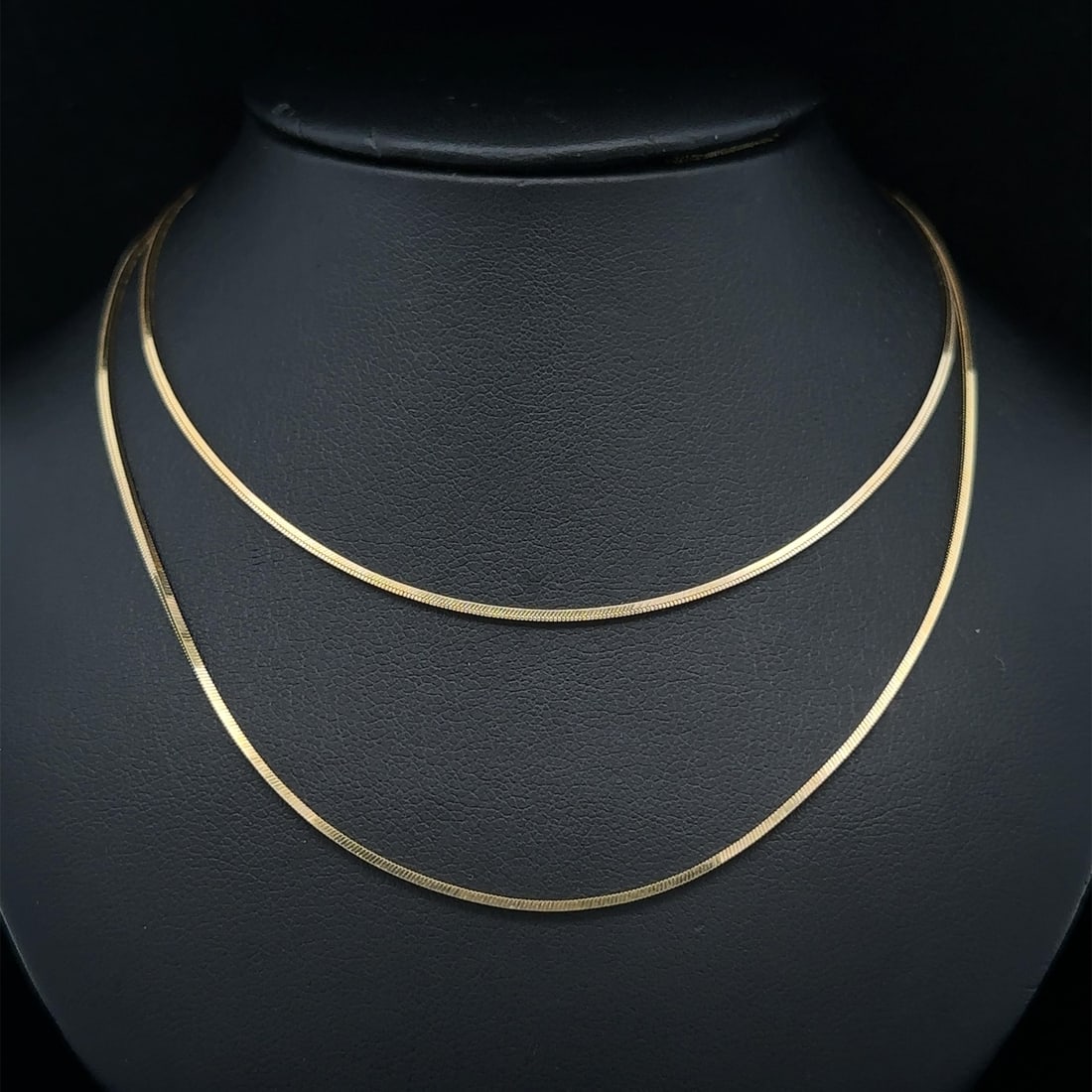 UNOAERRE 14K Yellow Gold 24 Inch Squared Snake Link Necklace (1 of 5)