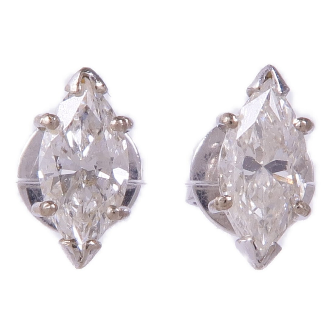 Diamond Pierced Earrings in 18K White Gold by JEWELRY (1 of 7)