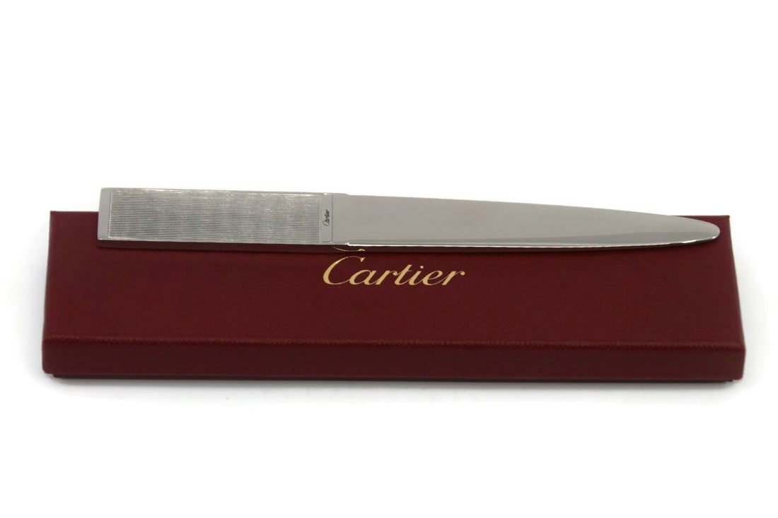 Cartier 7 Inch Stainless Steel Letter Opener with Box Authentic (1 of 1)