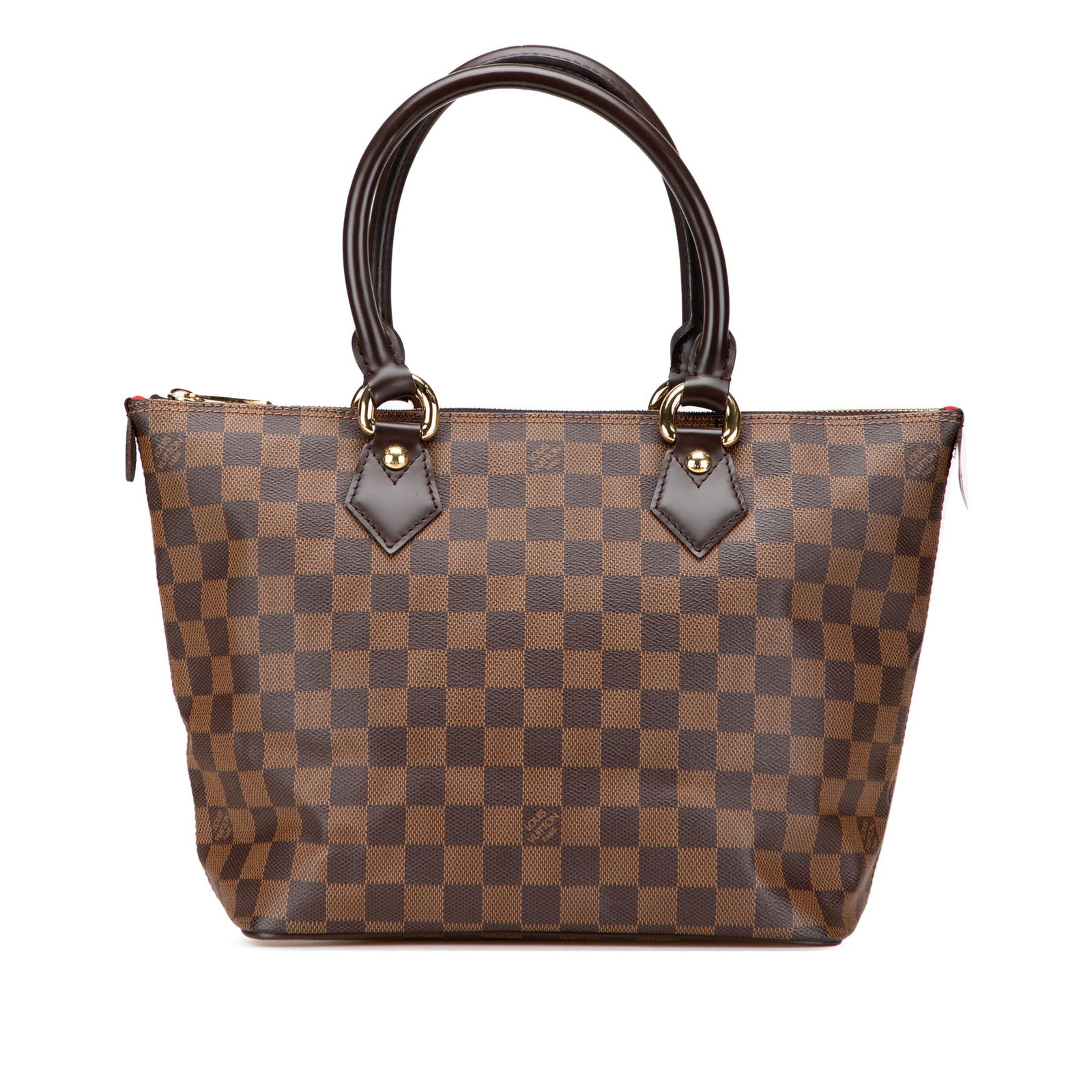 Louis Vuitton Damier Ebene Saleya PM Brown Canvas Bag: Louis Vuitton Damier Ebene Saleya PM Brown Canvas Bag The Louis Vuitton Damier Ebene Saleya PM is a stylish handbag crafted from durable damier ebene canvas. It features rolled leather handles for com