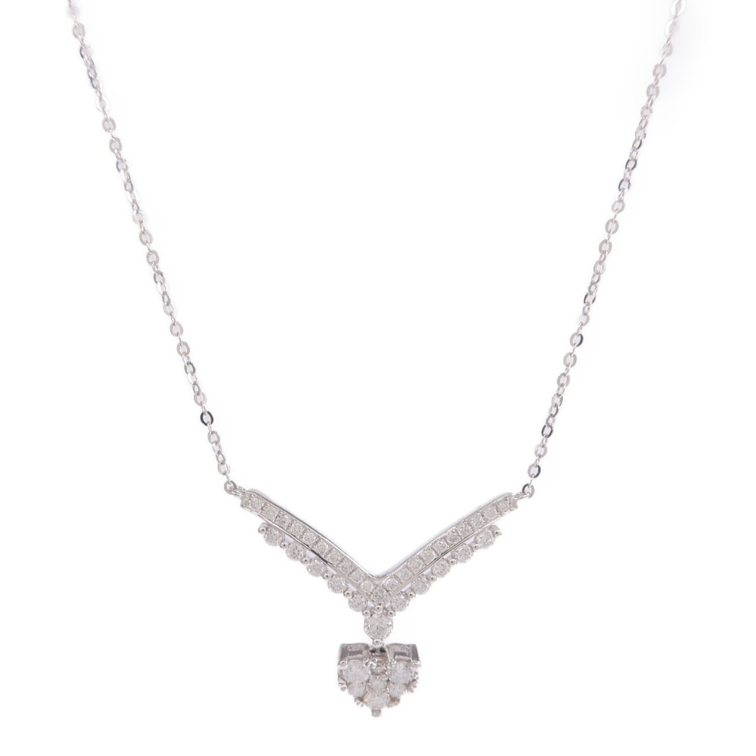 Diamond Pendant Necklace in 18K White Gold (1 of 8)