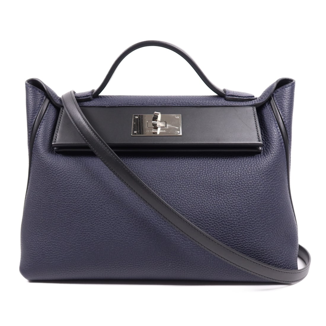 HERMES 24/24 29cm 2 Way Shoulder Bag Togo Leather Blue PHW: HERMES 24/24 29cm 2 Way Shoulder Bag Togo Leather Blue PHW This stylish HERMES 2 Way Shoulder Bag is crafted from luxurious Togo leather, featuring a vibrant Caban blue exterior. The bag is designed f