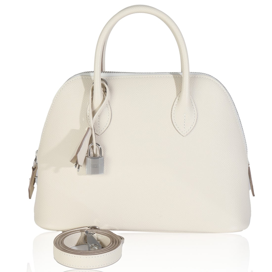 Hermes Bolide 25 Epsom Leather Bag 1923 Craie White PHW (1 of 8)