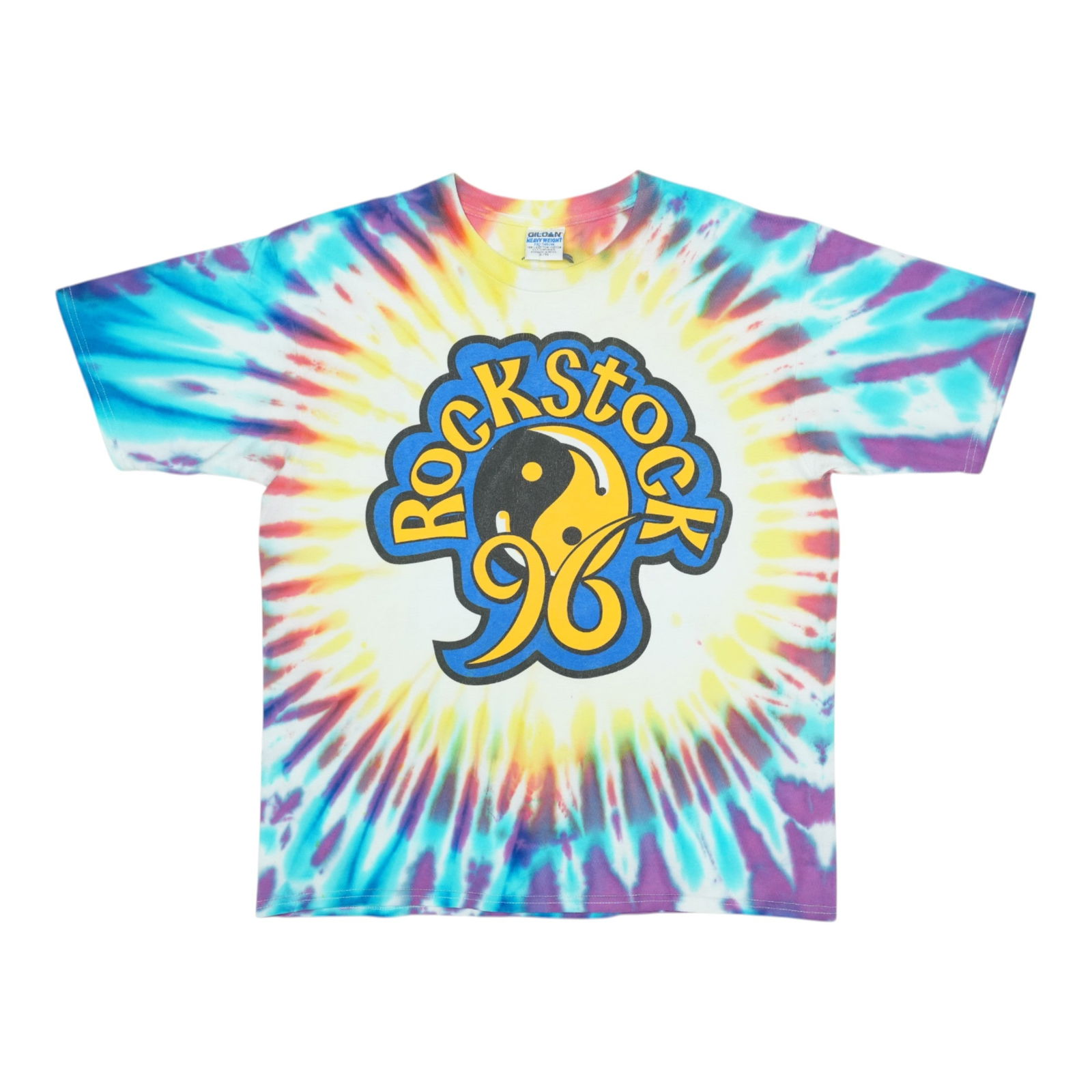 Vintage 1996 Rockstock Festival Tie Dye Shirt 100% Cotton: Vintage 1996 Rockstock Festival Tie Dye Shirt 100% Cotton Embrace the spirit of the 90s with this original vintage 1996 Rockstock Festival Tie Dye Shirt. This authentic piece features vibrant front an