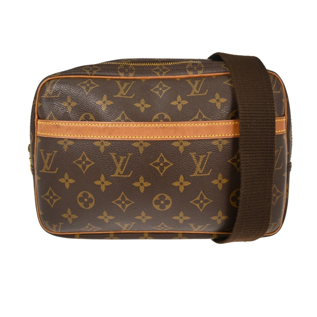 Louis Vuitton Reporter PM Monogram Shoulder Bag Vintage Brown: Louis Vuitton Reporter PM Monogram Shoulder Bag Vintage Brown This Louis Vuitton Reporter PM Shoulder Bag is a stylish and functional accessory crafted from Monogram Canvas Leather. With its iconic pa