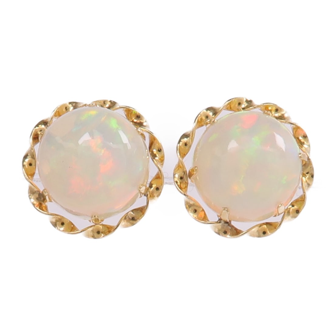 Pierced Opal Earrings Crafted in 18K Yellow Gold (1 of 9)