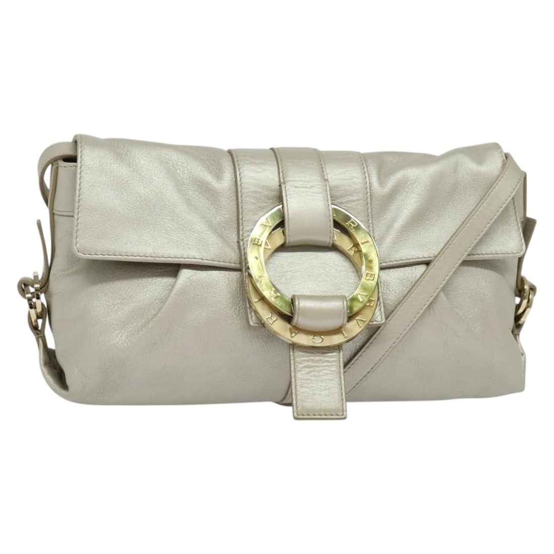 White Chandra Shoulder Bag by Bvlgari with Flap Closure (1 of 1)