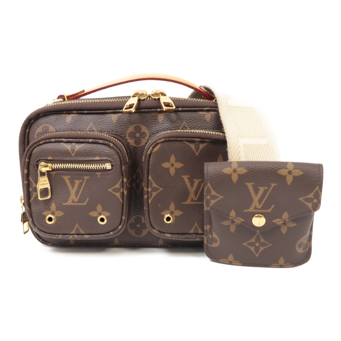 Louis Vuitton M80446 Monogram Canvas Utility Shoulder Handbag with Gold Hardware: Louis Vuitton M80446 Monogram Canvas Utility Shoulder Handbag with Gold Hardware This Louis Vuitton utility 2-way shoulder bag features a versatile design that can be carried as both a shoulder bag an
