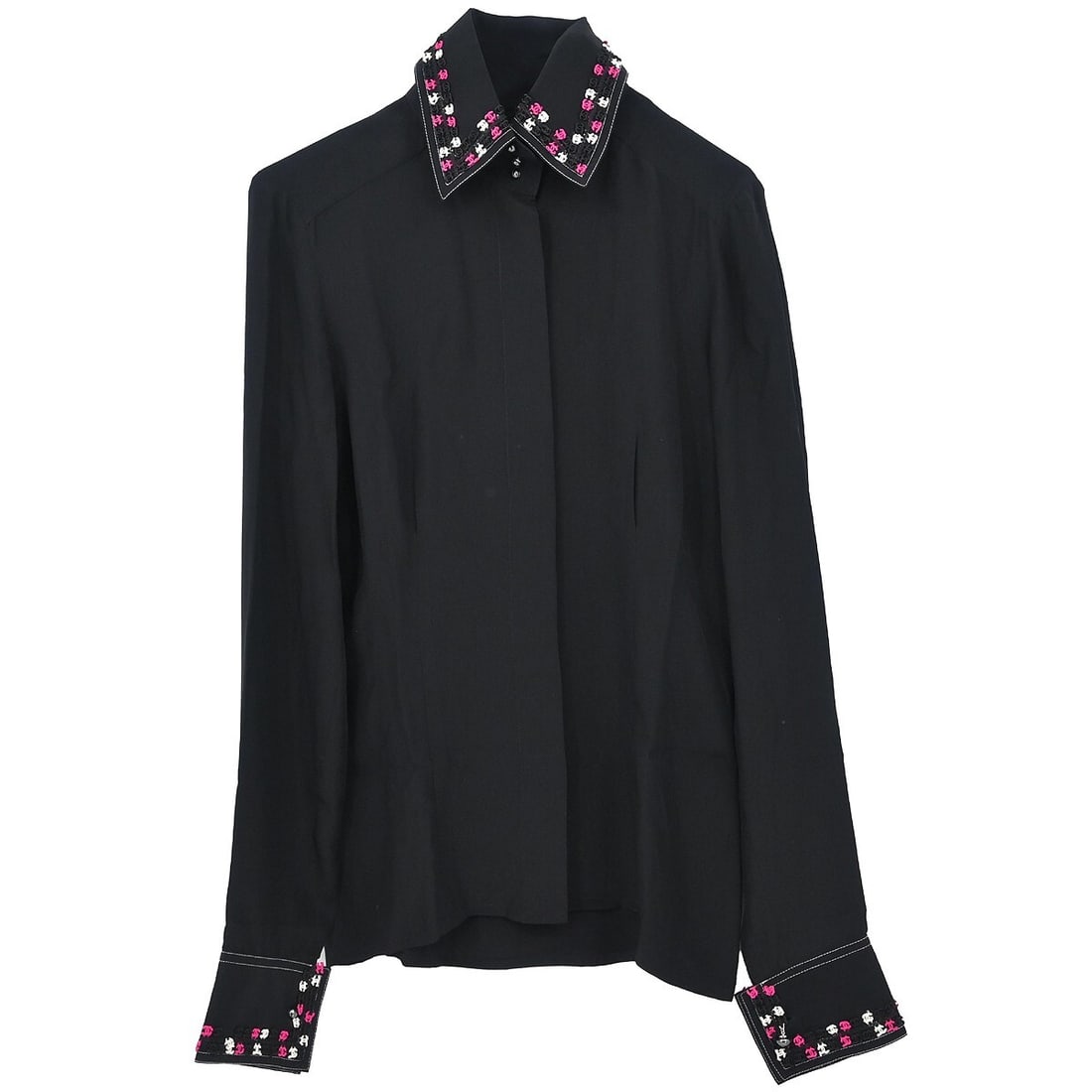 Chanel Vintage Black Silk Blouse Shirt 04A Size 36 (1 of 10)