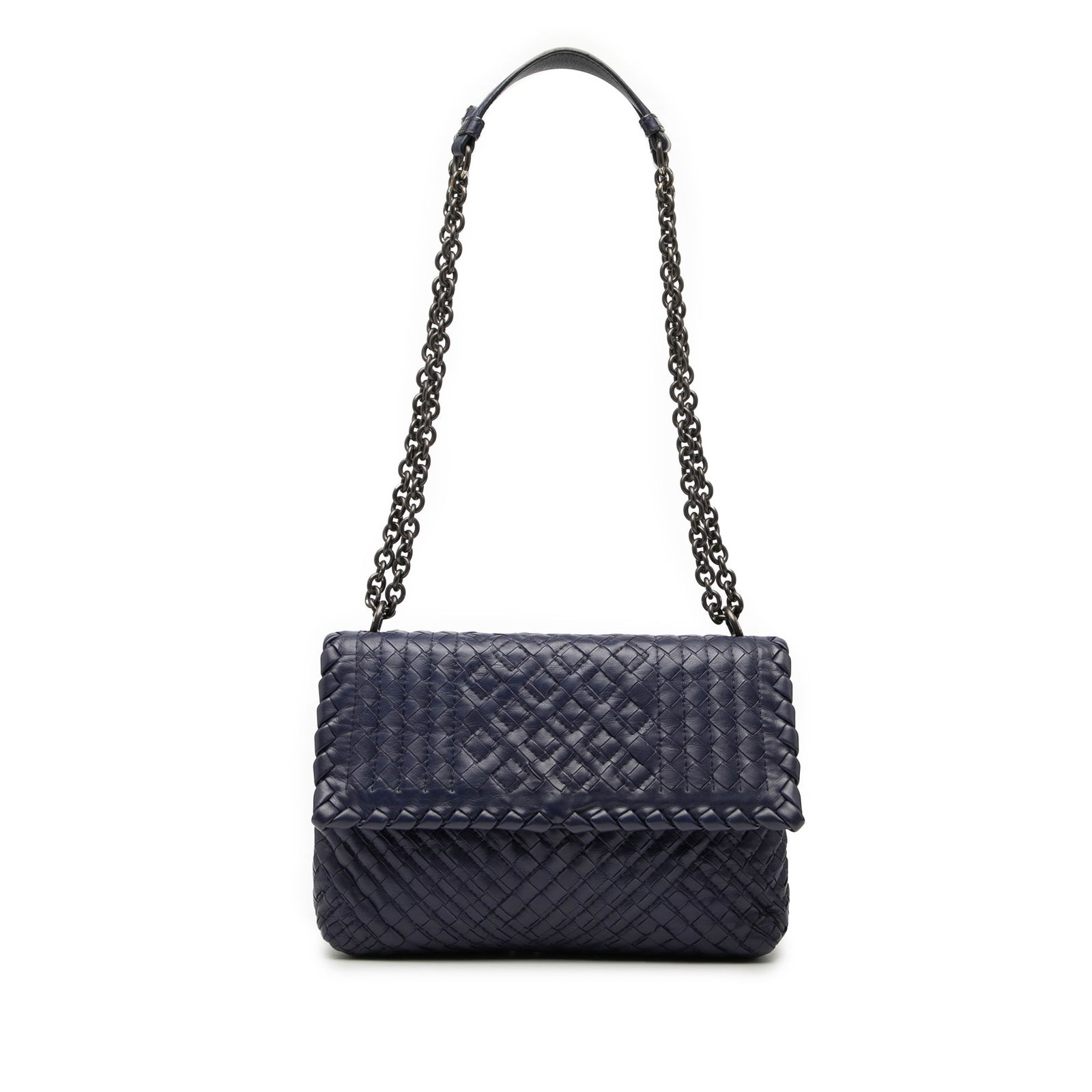 Bottega Veneta Small Nappa Intrecciato Blue Olimpia Shoulder Bag (1 of 7)
