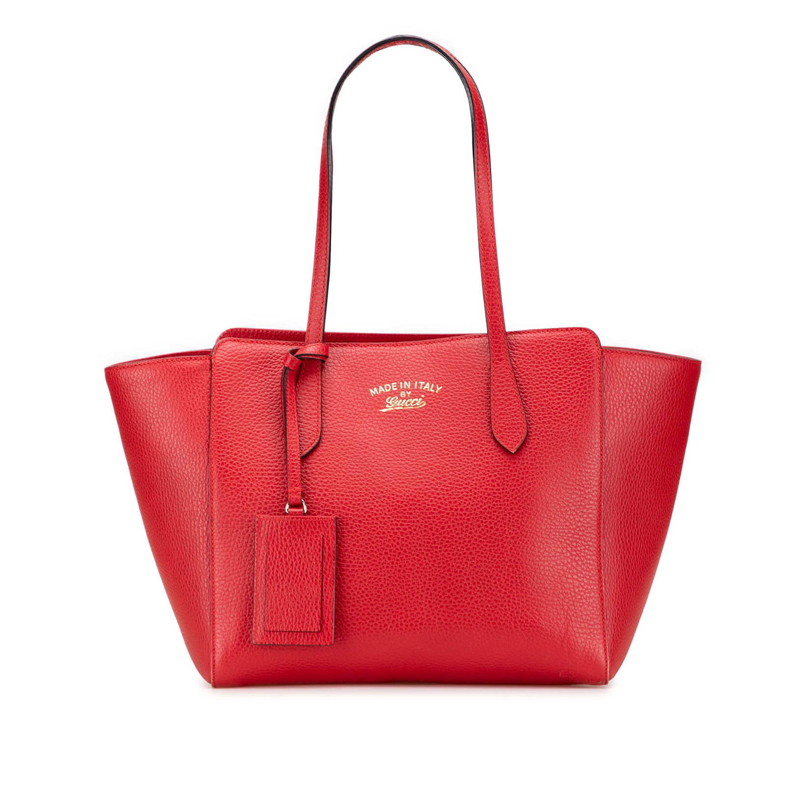 Gucci Medium Dollar Calfskin Swing Tote Bag Red Leather Made in Italy (1 of 11)