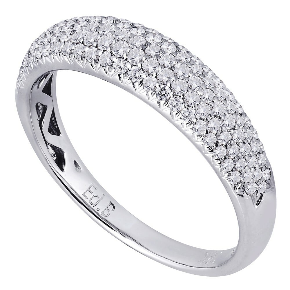 Rachel Koen 18K White Gold 0.50ct Diamond Pave Ladies Ring: Rachel Koen 18K White Gold 0.50ct Diamond Pave Ladies Ring This exquisite 18K white gold ring is a stunning choice for any special occasion. It features a beautiful pave setting adorned with 0.50 cara