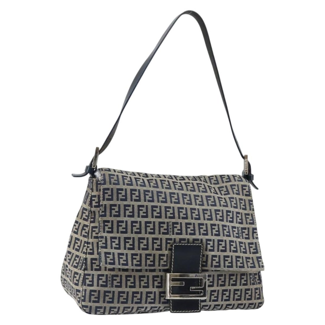 Navy Fendi Mama Forever Tote Bag with Leather Accents (1 of 1)