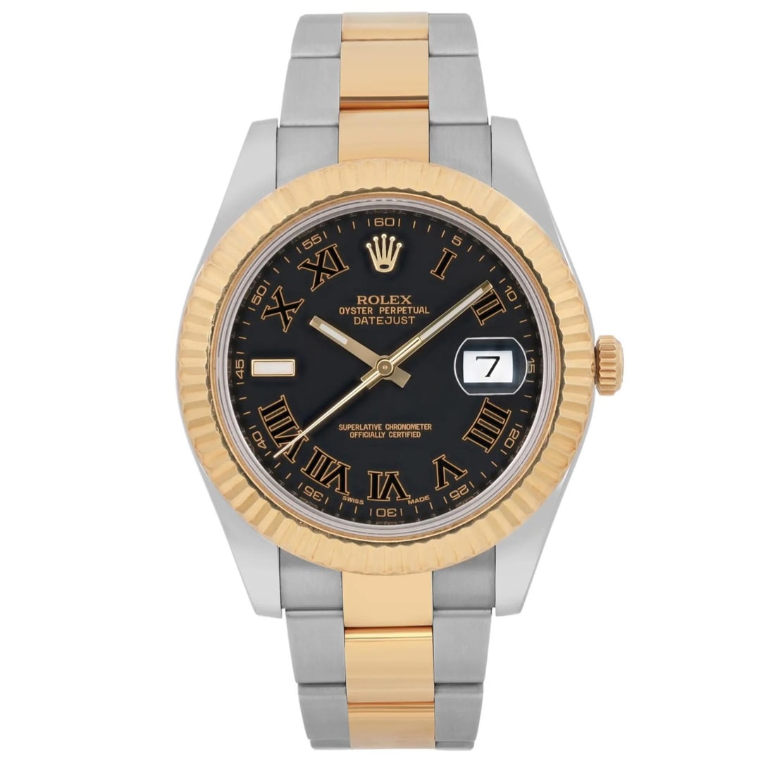 Rolex Datejust II 41mm Automatic Black Roman Dial Men's Watch 116333: Rolex Datejust II 41mm Automatic Black Roman Dial Men's Watch 116333 Experience timeless luxury with the Rolex Datejust II, a stunning wristwatch designed for the discerning gentleman. This 41mm timep