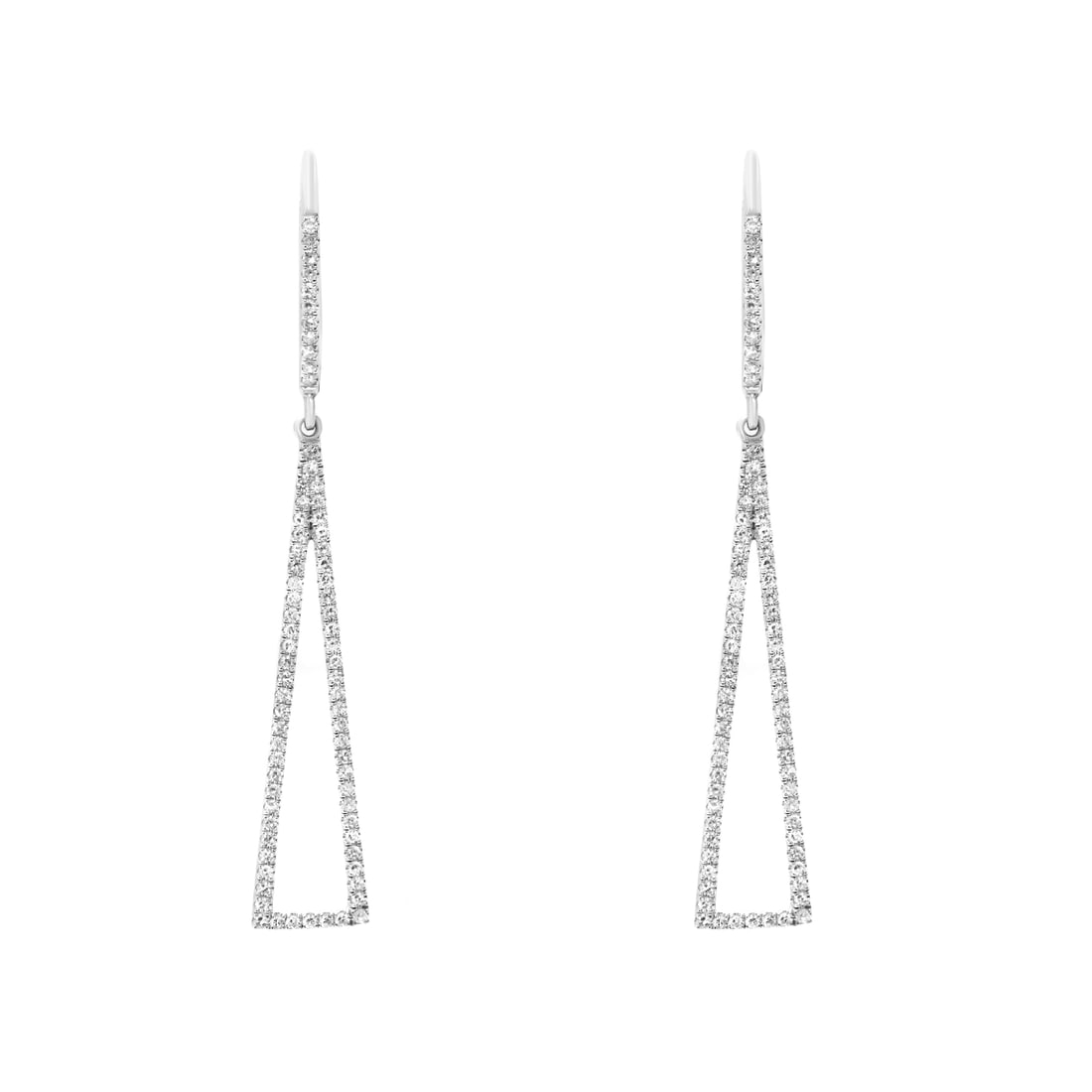 Rachel Koen 18K White Gold Diamond Drop Earrings 0.38cttw with Appraisal (1 of 6)