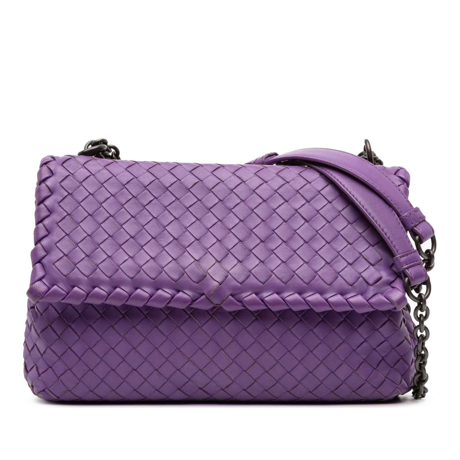 Bottega Veneta Small Nappa Intrecciato Purple Olimpia Crossbody Bag (1 of 10)