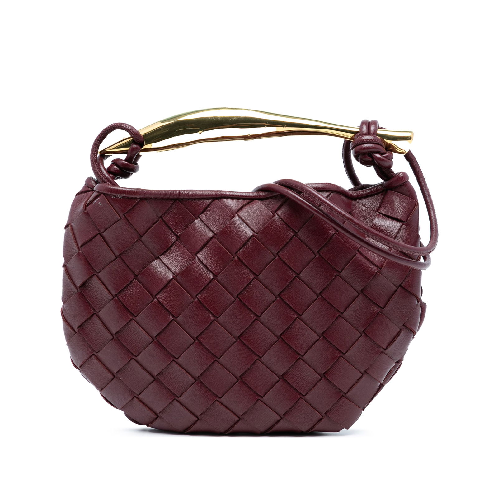 Bottega Veneta Sardine Satchel Baby Lambskin Intrecciato Red Leather Bag (1 of 6)