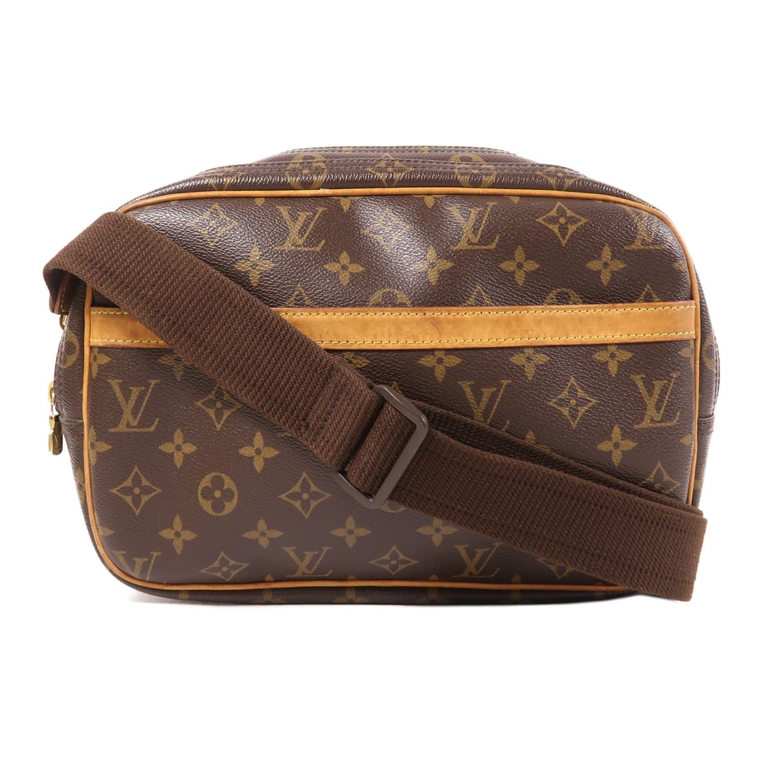 Louis Vuitton Reporter PM Shoulder Bag Monogram Brown GHW: Louis Vuitton Reporter PM Shoulder Bag Monogram Brown GHW This authentic Louis Vuitton Reporter PM Shoulder Bag is a stylish accessory crafted from durable PVC coated canvas in a classic brown monogra