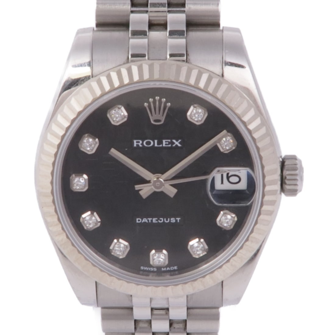 Rolex Datejust 178274 Automatic Black Dial 18K White Gold Steel Wristwatch (1 of 17)
