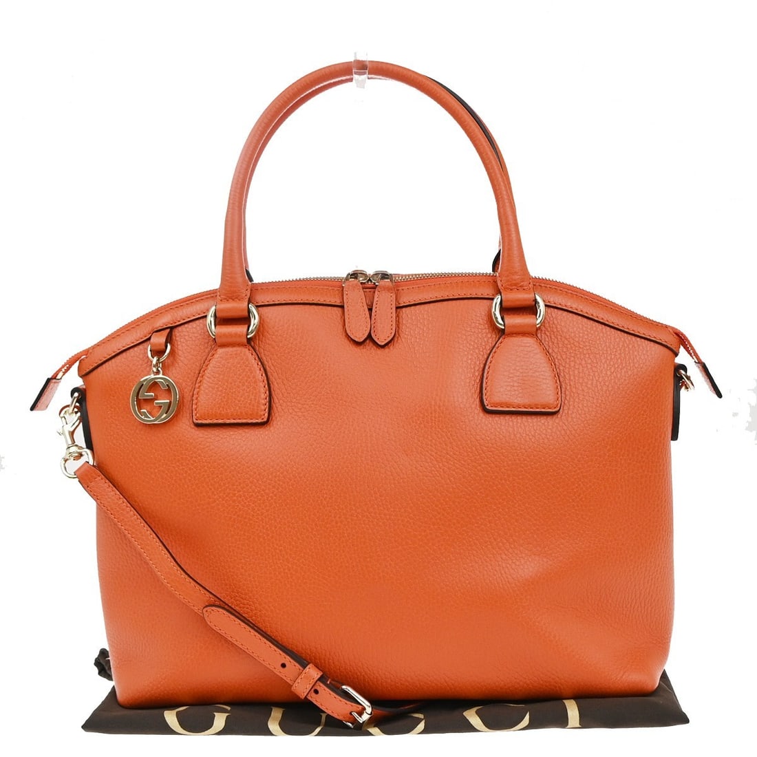 Orange GG Charm Convertible Dome Bag by Gucci (1 of 1)