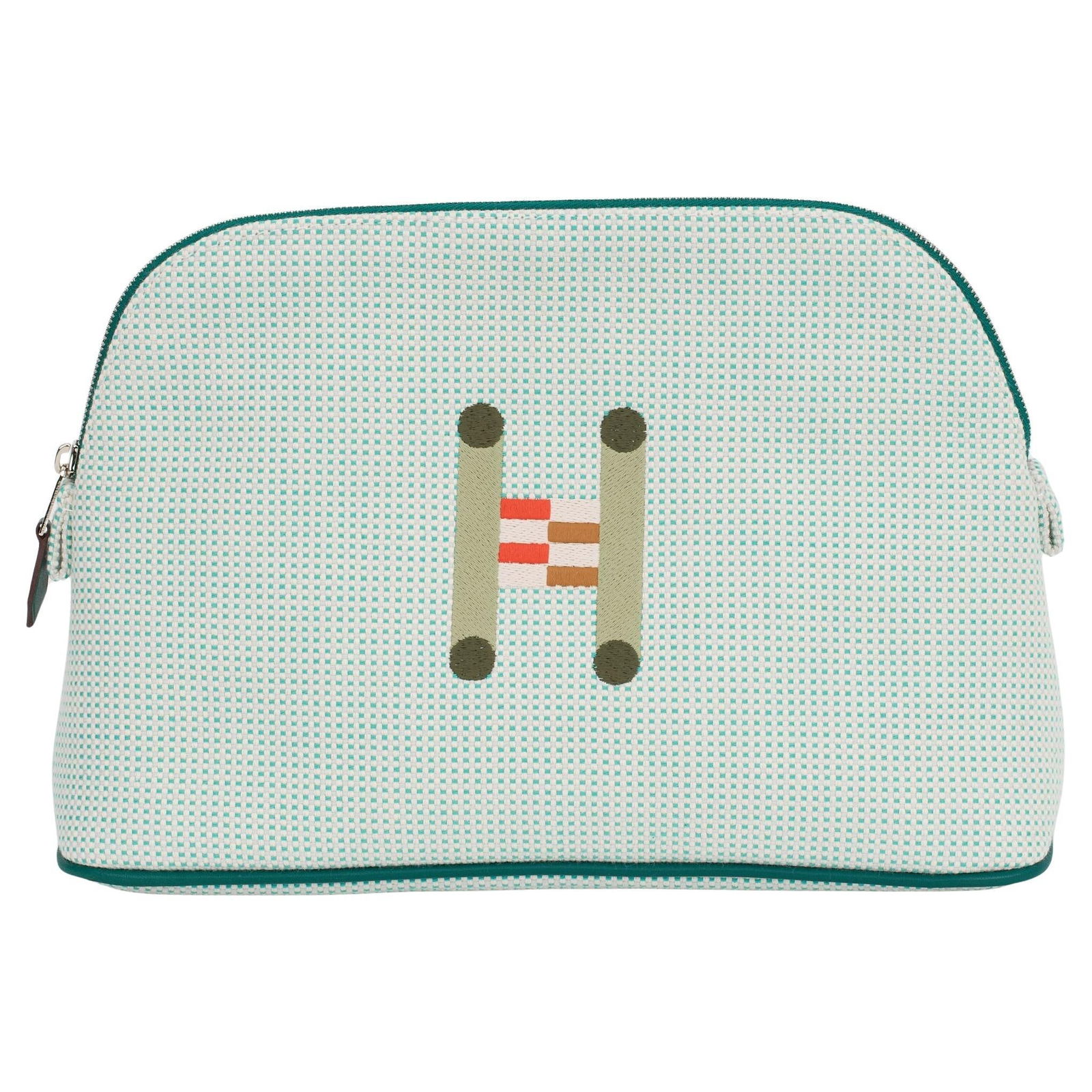 Hermes Bolide Crazy H Case Green Cotton with Lambskin Trim (1 of 7)