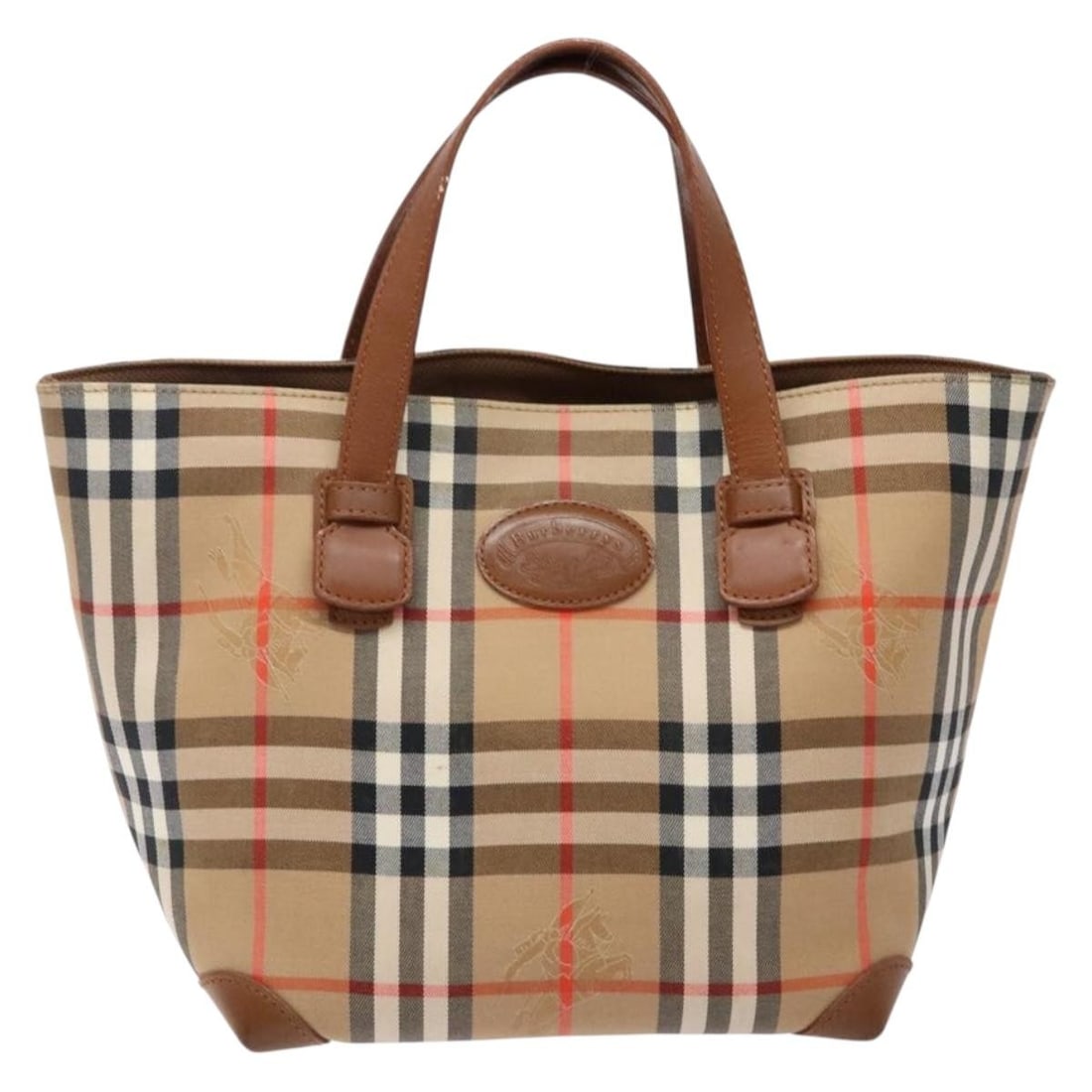Burberry Beige Nova Check Pattern Tote Bag (1 of 2)