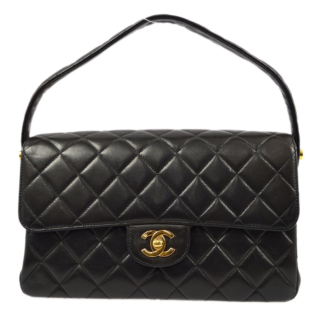 Chanel Double Sided Classic Flap Handbag Black Lambskin Leather (1 of 12)