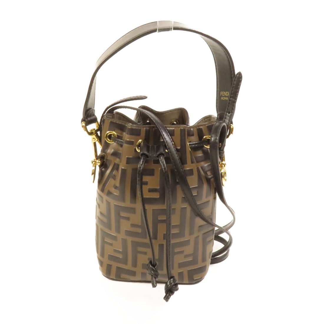 FENDI Mon Tresor 2way Shoulder Bag Brown Calfskin Leather (1 of 13)