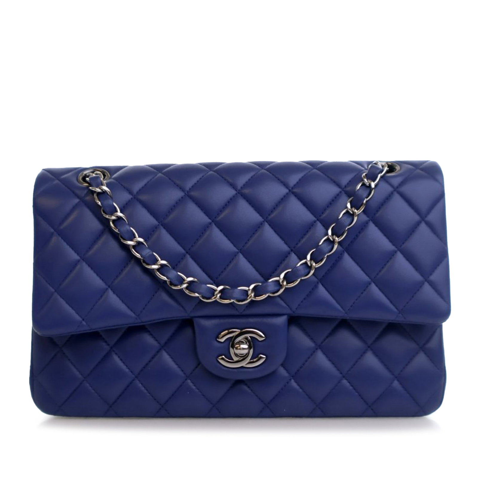 Chanel Medium Classic Blue Lambskin Double Flap Bag (1 of 15)
