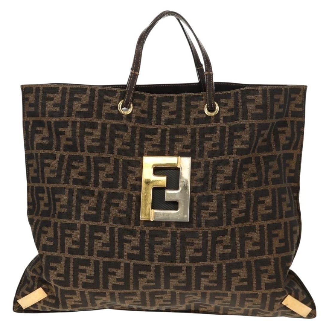 Pre-Owned Fendi Zucca Tote Bag Brown FF Monogram (1 of 2)
