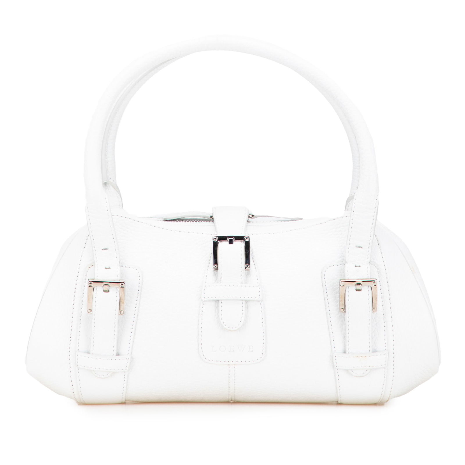 LOEWE Leather Senda Handbag White Spain Model (1 of 11)