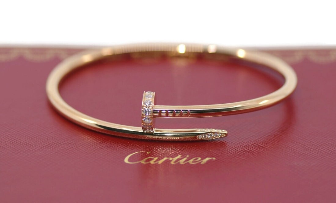 Cartier Juste un Clou Diamond 18K Rose Gold Bangle Bracelet Authentic (1 of 4)