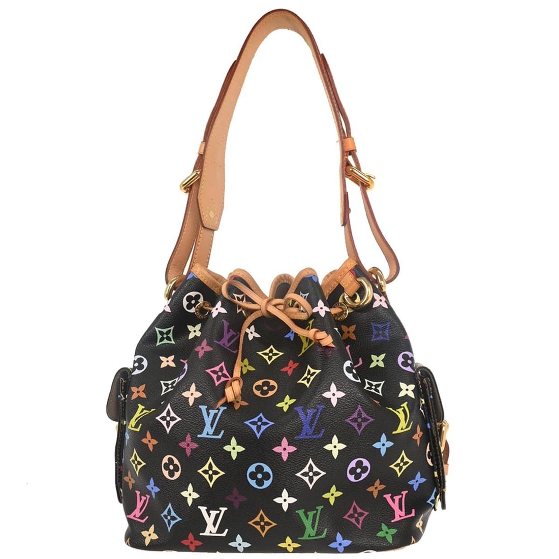 Louis Vuitton Black Monogram Multicolor Petite Noe Bucket Bag M42230 (1 of 10)