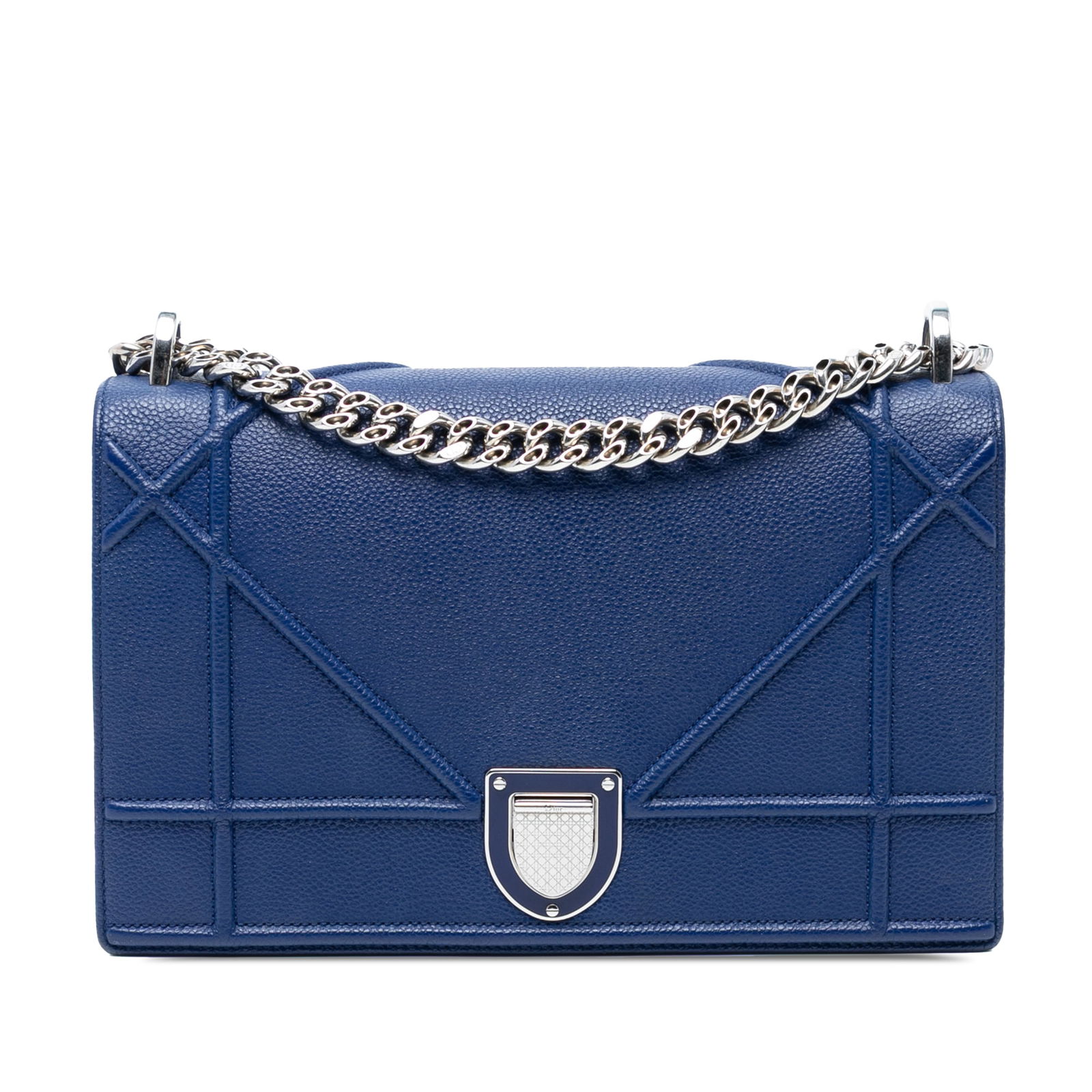 Dior Medium Grained Calfskin Diorama Flap Bag Blue (1 of 7)