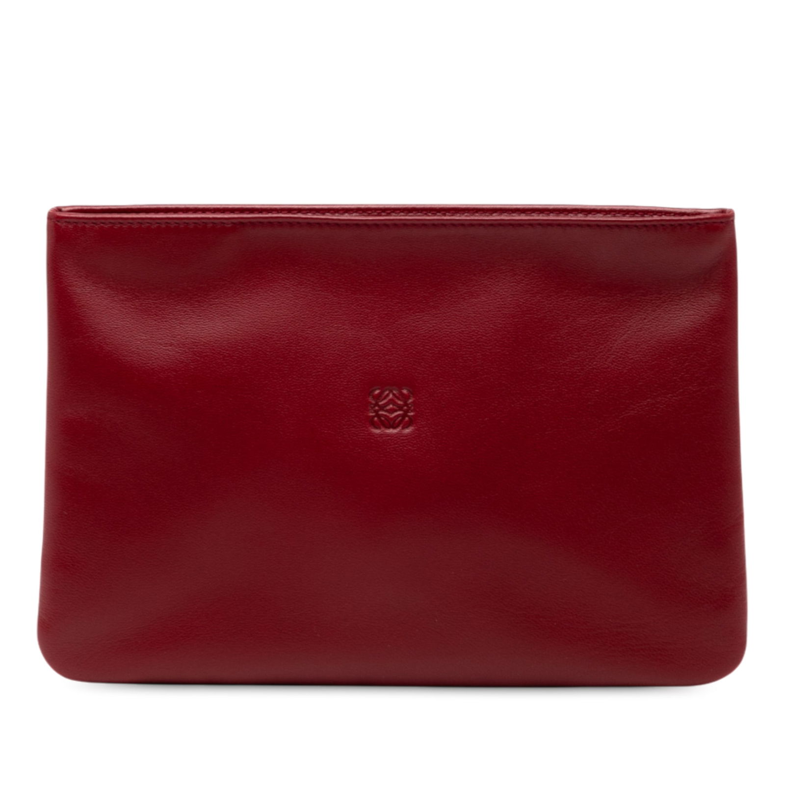 LOEWE Leather Anagram Pouch Red Spain with Dust Bag and Box (1 of 8)