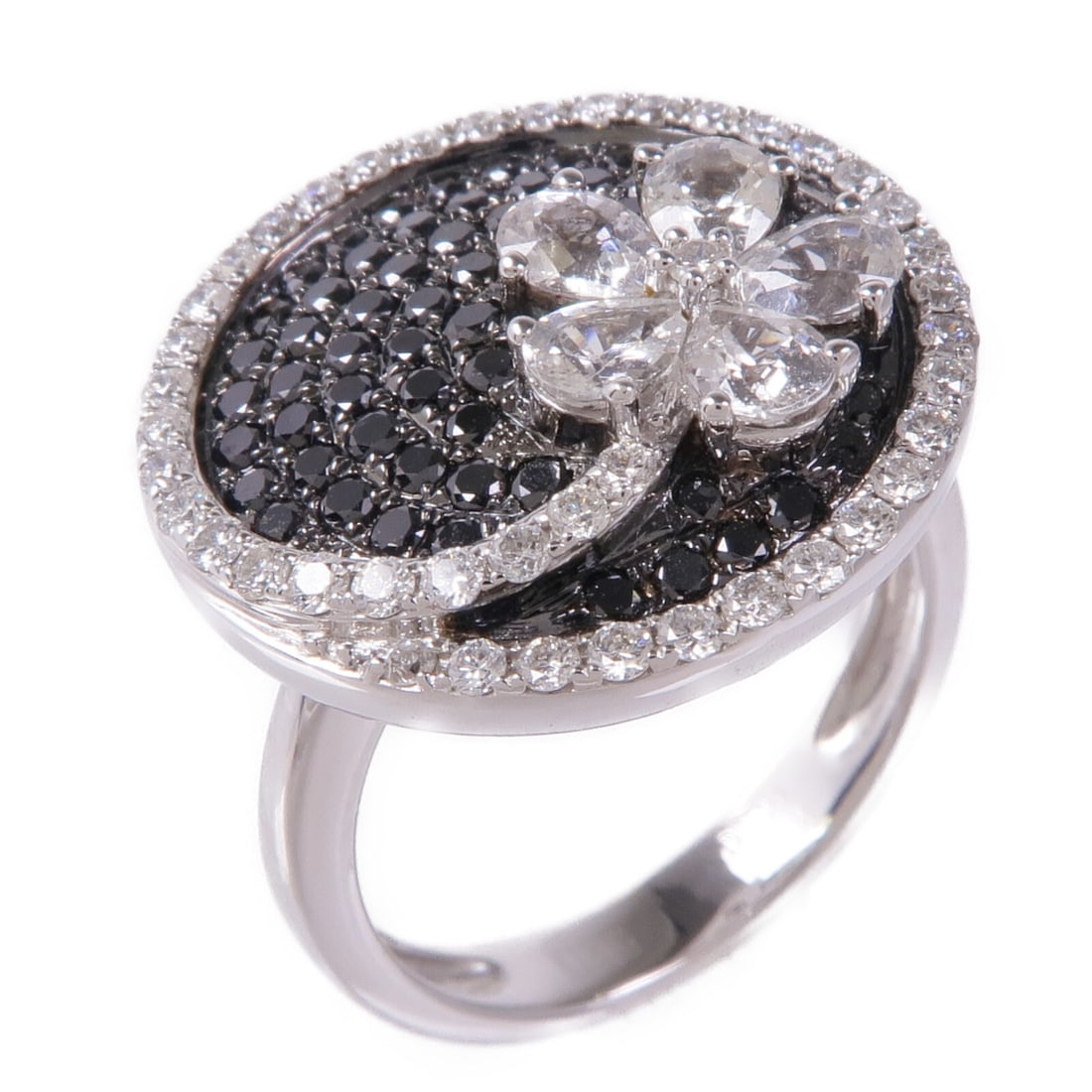 JEWELRY 18K White Gold White Sapphire Ring Size 6 (1 of 8)