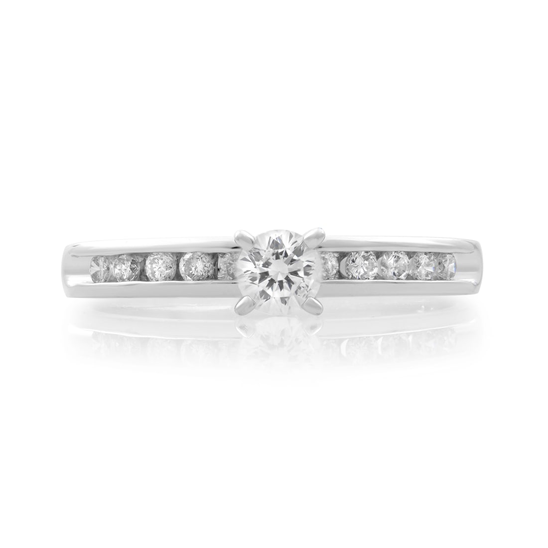 Rachel Koen Platinum Diamond Engagement Ring 0.35ct G VS2 Size 6.5 (1 of 6)