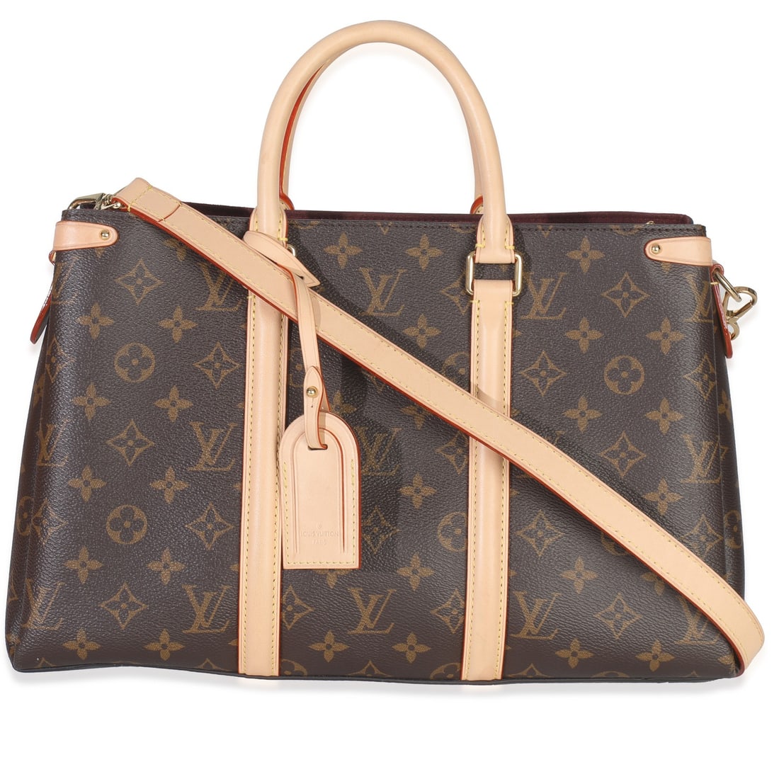 Brown Monogram Canvas Soufflot MM Shoulder Bag with Accessories by Louis Vuitton (1 of 9)