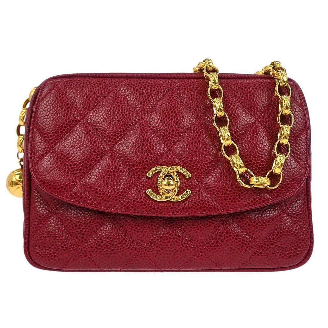 Chanel Red Calfskin Mini Shoulder Bag Italy (1 of 10)