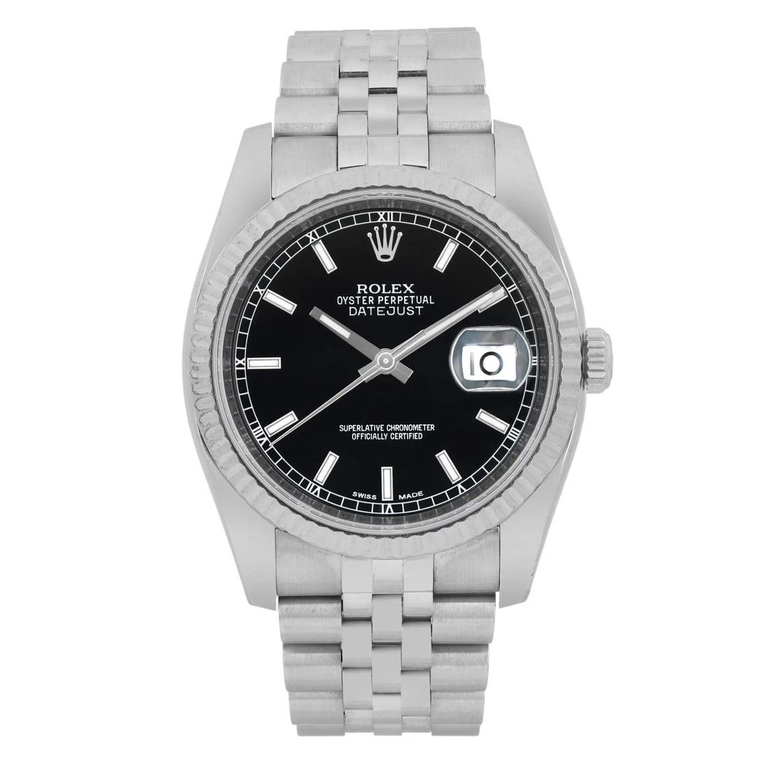 Rolex Datejust 36mm Automatic Men's Watch Gray Steel Black Dial 116234 (1 of 6)