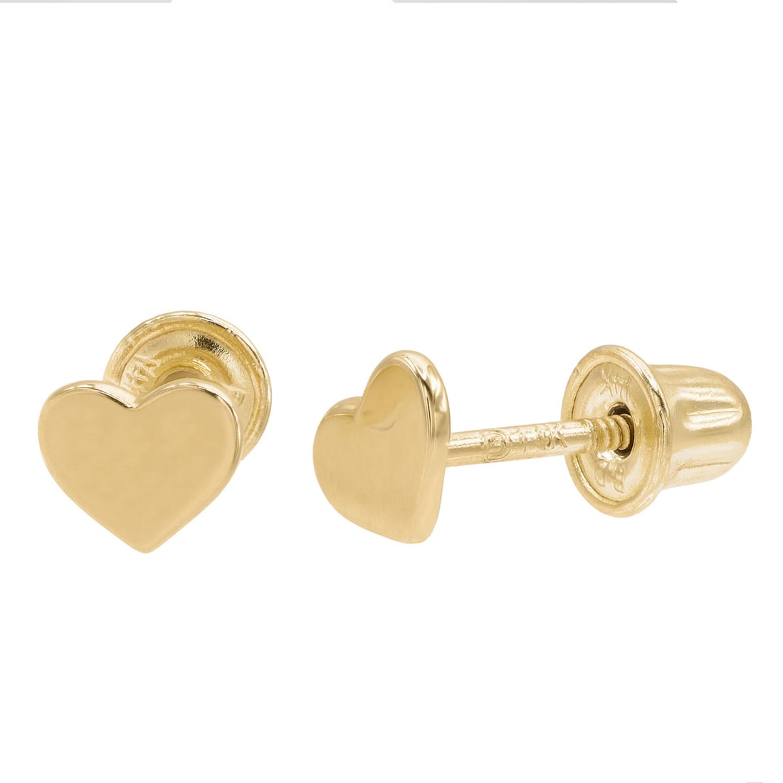 Rachel Koen 14K Yellow Gold Tiny Heart Stud Earrings Screw Back: Rachel Koen 14K Yellow Gold Tiny Heart Stud Earrings Screw Back Add a touch of charm to your look with these Tiny Heart Stud Earrings by Rachel Koen. Crafted from highly polished 14K yellow gold, thes