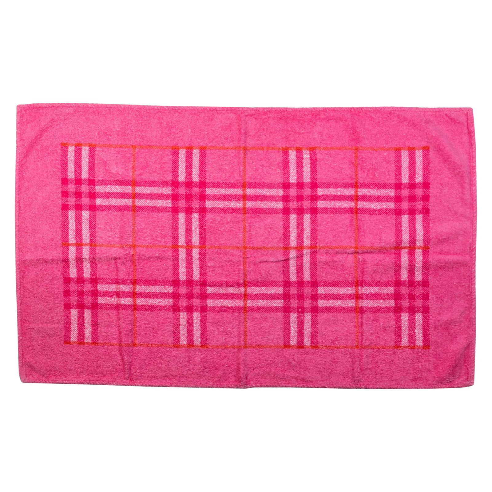Burberry Fuchsia Checkered Cotton Beach Towel 36x55 inches (1 of 4)