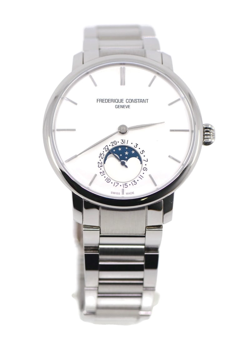 Frederique Constant Slimline Moonphase Automatic Watch FC-705S4S6B2 with Box and Papers (1 of 5)