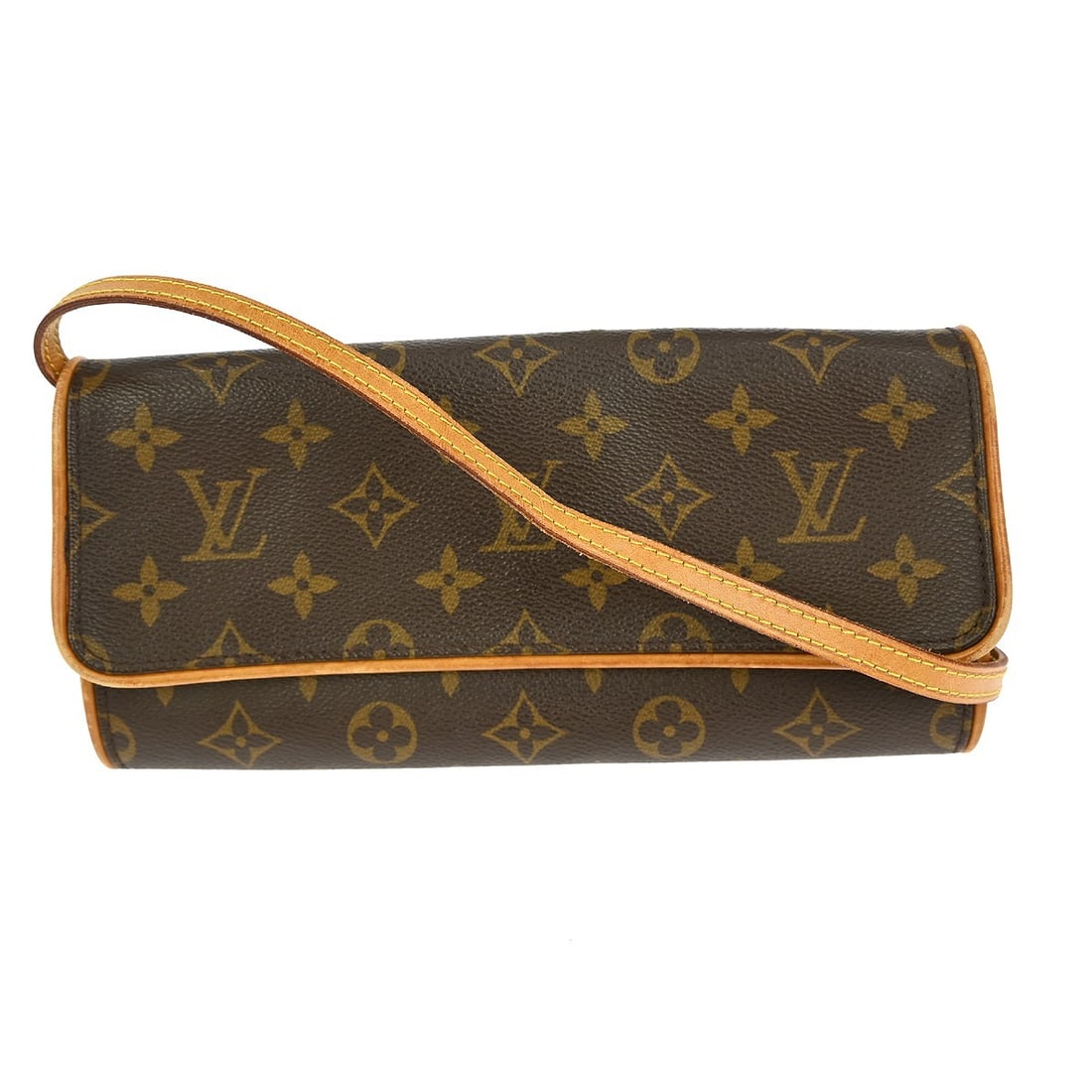 Monogram Canvas Pochette Twin GM Crossbody Bag by Louis Vuitton M51852: Monogram Canvas Pochette Twin GM Crossbody Bag by Louis Vuitton M51852 This Louis Vuitton Monogram Pochette Twin GM Crossbody Bag features the classic monogram canvas leather exterior with a brown col