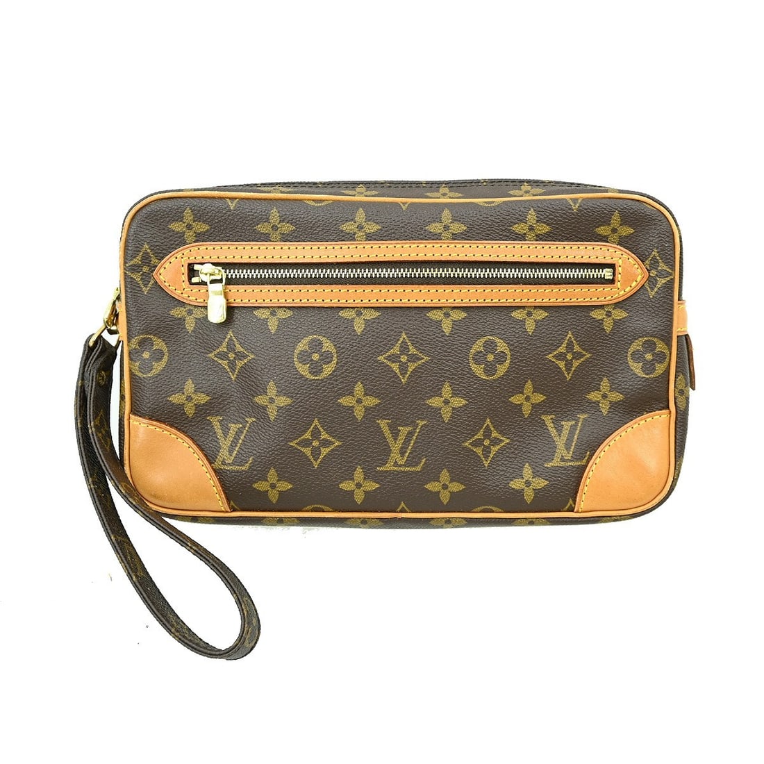Louis Vuitton Marly Dragonne GM Clutch Bag Brown Leather: Louis Vuitton Marly Dragonne GM Clutch Bag Brown Leather Introducing the Louis Vuitton Marly Dragonne GM Clutch Bag, a classic piece that seamlessly combines elegance and function. This vintage bag fe