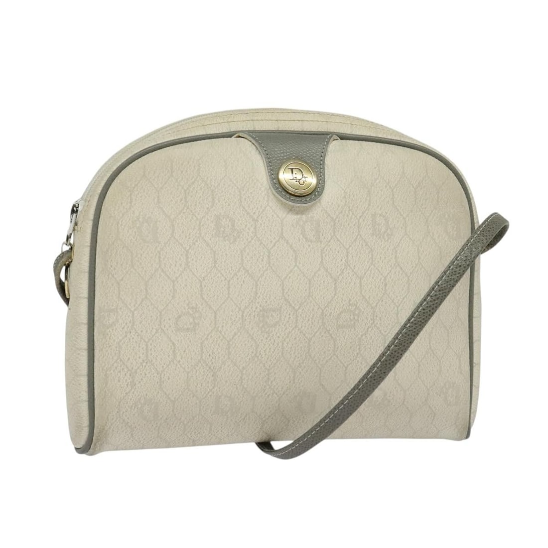 Vintage Christian Dior White Honeycomb Pattern Shoulder Bag (1 of 1)