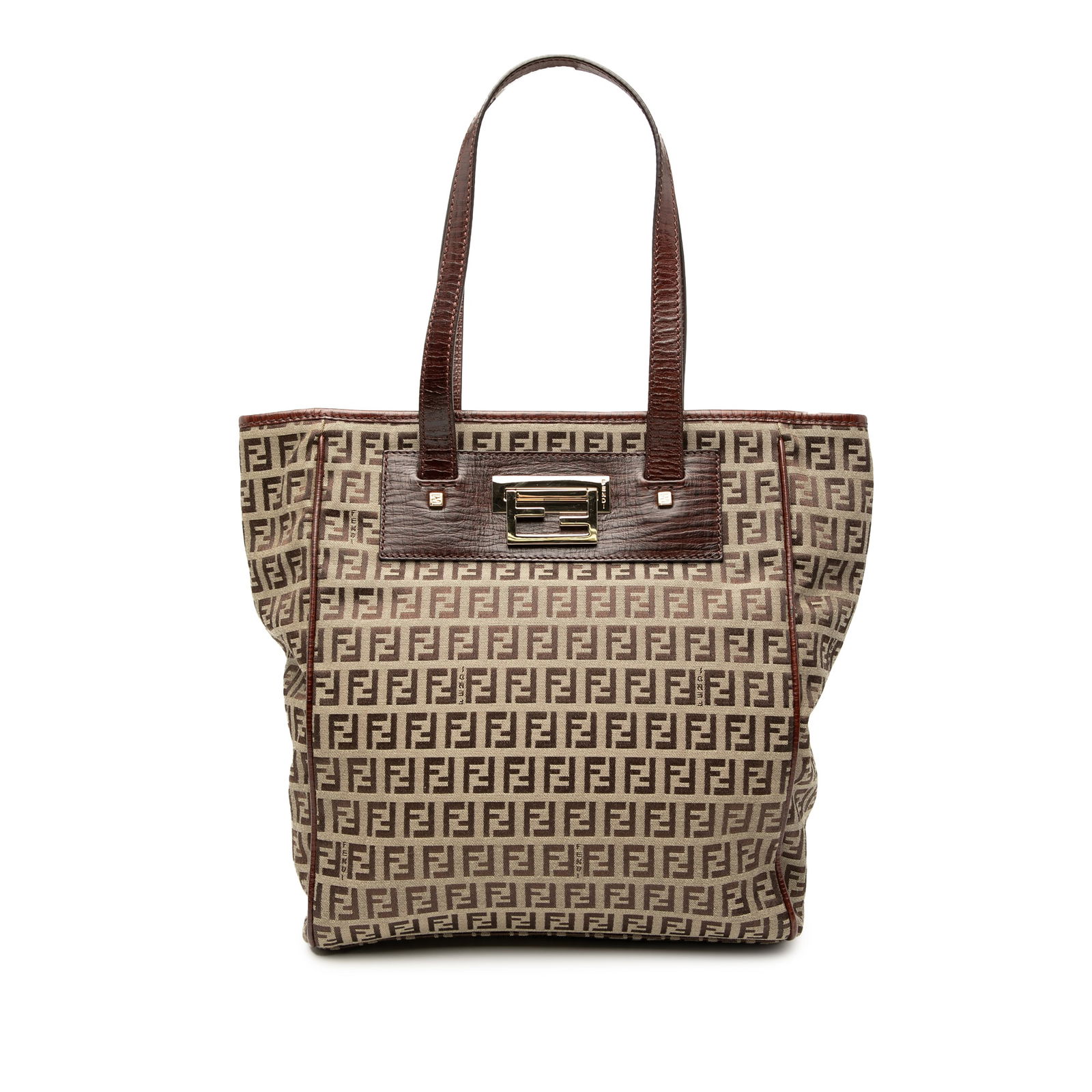 Fendi Zucchino Canvas Tote Bag with Leather Trim (1 of 8)
