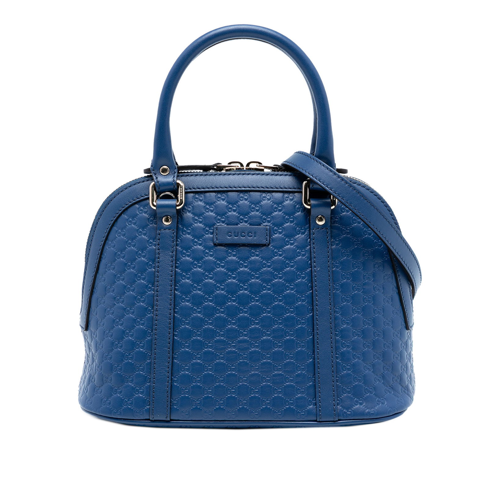 Gucci Mini Microguccissima Dome Satchel Blue Leather Bag (1 of 7)
