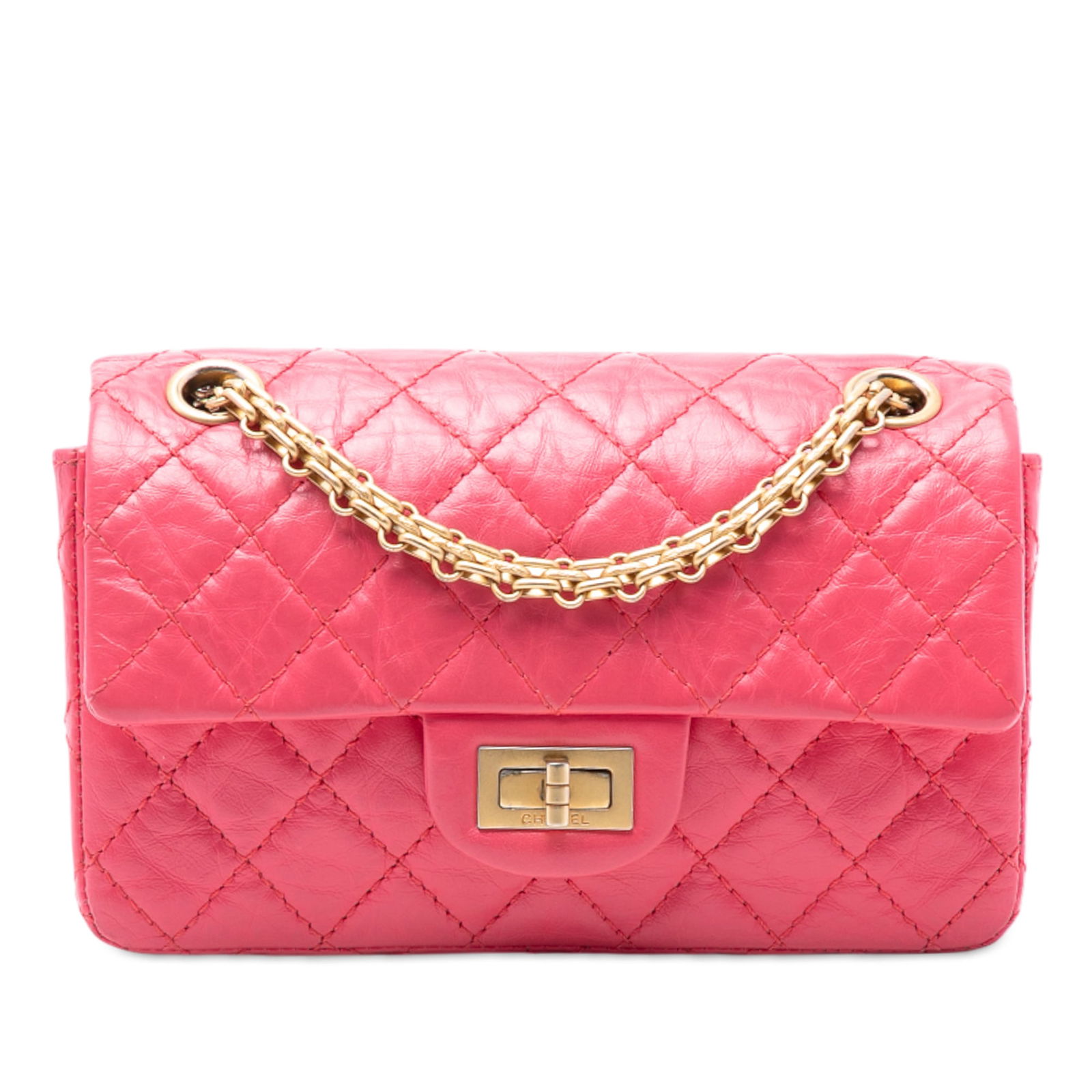 Chanel Reissue 2.55 224 Pink Quilted Aged Calfskin Single Flap Bag (1 of 8)